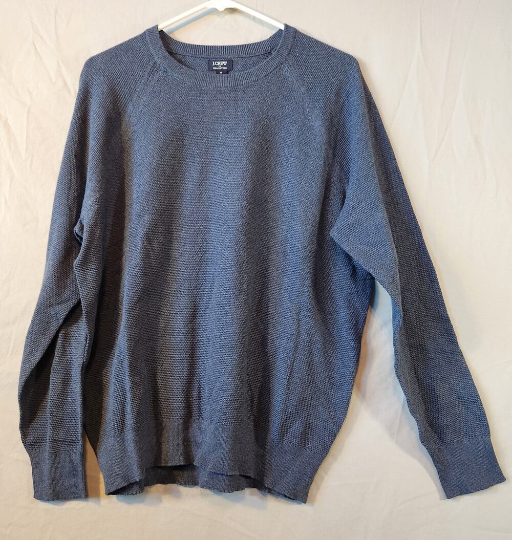 J.Crew Factory Men's 100% Cotton Seed Stitch Textured Crewneck Med